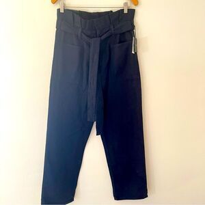 Joe’s Jeans NWT Pants Linen Navy Paperbag High Waist Tie Capsule Classic Size 29